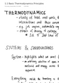 Class notes Chemical Engineering Thermodynamics: Basic Principles (CH126P) 