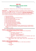 NR-291  Pharmacology I Study Guide   Exam 1