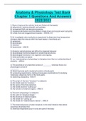 Anatomy & Physiology Test Bank  Chapter 1 Questions And Answers  2022/2023