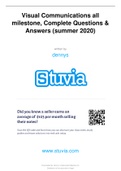 Visual Communications all milestone, Complete Questions & Answers (summer 2020)