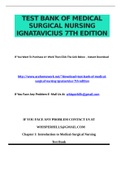 Test Bank of Medical surgical nursing ignatavicius 7th edition | 100% Complete