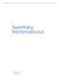 Summary vector calculus