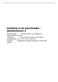 SAMENVATTING Inleiding in de psychologie deeltentamen B