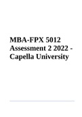 MBA-FPX 5012 Assessment 2 2022  Marketing Plan - Capella University