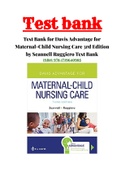 Test Bank for Davis Advantage for Maternal-Child Nursing Care 3rd Edition by Scannell Ruggiero | ISBN: 978-1719640985 |1-27 Chapter |Complete Test bank Guide A+