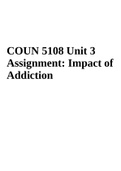 COUN 5108 Unit 3 Assignment&colon; Impact of Addiction