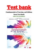 Fundamentals of Nursing 2nd Edition Yoost Test Bank ISBN: 9780323508643| 1-42 Chapter|100% Correct Answers .
