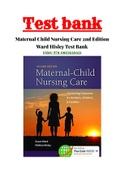 Test Bank for Maternal-Child Nursing Care with The Women’s Health Companion Optimizing Outcomes for Mothers, Children, and Families, 2nd Edition, Susan L. Ward, Shelton M. Hisley ISBN:978-0803636651| Complete Guide A+