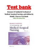 Brunner & Suddarth Textbook of Medical-Surgical Nursing 14th Edition by Hinkle, Cheever Test Bank ISBN:9781496347992 |Complete Test bank|Cover All Chapter 1-73