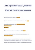 ATLS practice 2022 Questions With All the Correct Answers ( A+ GRADED 100% VERIFIED) LATEST