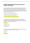 VERIFIED ANSWERS AHA PALS Exam Questions & Answers Fall 2021&sol;2022&period;
