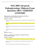 NSG 5003 Advanced Pathophysiology Midterm Exam Questions 100% VERIFIED ANSWERS 