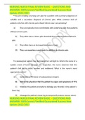 NURSING NUR10 FINAL REVIEW BASIC &ndash; QUESTIONS AND ANSWERS 100&percnt;Correct&sol;Verified Guaranteed Success New Update 2022&sol;2023