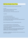 WA Real Estate Exam Prep &vert; 90 Questions with 100&percnt; Correct Answers &vert; Updated & Verified &vert; 22 Pages