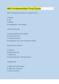 WA Fundamentals Final Exam &vert; 180 Questions with 100&percnt; Correct Answers &vert; Updated & Verified &vert; 51 Pages