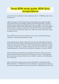 Texas BON study guide&comma; BON Quiz&comma; Jurisprudence &vert; 150 Questions with 100&percnt; Correct Answers &vert; Updated & Verified &vert; 27 Pages