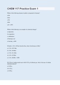 CHEM 117 Practice Exam 1 &vert; 50 Questions with 100&percnt; Correct Answers &vert; Updated & Verified