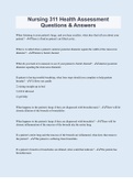 Nursing 311 Health Assessment Questions & Answers &vert; 125 Questions with 100&percnt; Correct Answers &vert; Updated & Verified