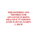 TEST BANK FOR PHILOSOPHIES AND THEORIES FOR ADVANCED NURSING PRACTICE 3RD EDITION JANIE B. BUTTS, KAREN L. RICH