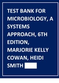 Test Bank for Microbiology&comma; A Systems Approach&comma; 6th Edition&comma; Marjorie Kelly Cowan&comma; Heidi Smith&period;pdf