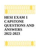 HESI EXAM 1 CAPSTONE QUESTIONS AND ANSWERS 2022-2023