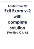 Acute Care NP Exit Exam v-2 with complete solution &lpar;Verified Q & A&rpar;