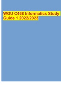 WGU C468 Informatics Study Guide 1 2022&sol;2023