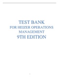 TEST BANK FOR OPERATIONS MANAGEMENT 9TH EDITION by HEIZER et al&period;