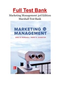 Test Bank Marketing Management, 3rd Edition Greg Marshall Mark Johnston