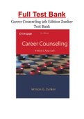 Career Counseling: A Holistic Approach 9th Edition Zunker Test Bank