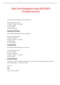 State Farm Estimatics Exam &lpar;2022&sol;2023&rpar; &lpar;Verified Answers&rpar;