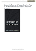 Test Bank Leadership Theory And Practice 8th Edition Peter G  Northouse Fully Covered