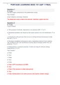 PORTAGE LEARNING BIOD 151 A &P 1 FINAL EXAM - LATEST UPDATE