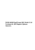 NURS 6630-PSYCHOPHARMACOLOGY Final Exam 2021 Questions And Answers.