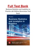 Business Statistics and Analytics in Practice 9th Edition Bowerman Test Bank