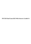 PSY550 -Research Methods Final Exam 2022 With Answers Graded A+.