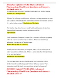 2022&sol;2023 Update&excl;&excl;&excl; NURS 6521&colon; Advanced Pharmacology Final Exam Questions and Answers Attained score A&plus;