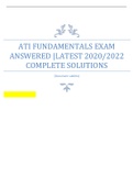 ATI FUNDAMENTALS EXAM  ANSWERED |LATEST 2020/2022 COMPLETE SOLUTIONS