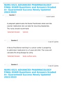 NURS 6521 ADVANCED PHARMACOLOGY FINAL EXAM Questions and Answers Graded A&plus; Guaranteed Success Newly Updated 2022&sol;2023