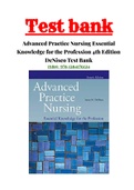Advanced Practice Nursing Essential Knowledge for the Profession 4th Edition DeNisco Test Bank ISBN: 978-1284176124|Complete Test bank| Guide A+