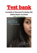 Test Bank for Essentials of Abnormal Psychology 8th Edition Barlow >ISBN:9781337619370  > All Chapters 1-14 > Full Complete 2022 - 2023