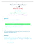 NR 509  APEA Test (HEENT)  Exam 2019  Advanced Physical Assessment  Questions, Answers, and Rationale.