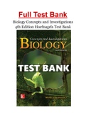 Biology Concepts and Investigations 4th Edition Hoefnagels Test Bank All Chapters 1-40