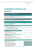 Summary Corporate Strategy and Growth 