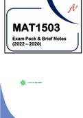 MAT1503 - PAST EXAM PACK SOLUTIONS & BRIEF NOTES - 2022