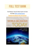 World Religions Today 6th Edition Esposito Test Bank with Question and Answers, From Chapter 1 to 9