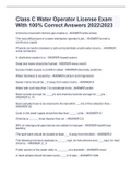 Class C Water Operator License Exam With 100&percnt; Correct Answers 2022-2023