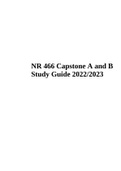NR 466 Capstone A and B Study Guide 2022/2023.