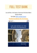 Law and Ethics in the Business Environment 9th Edition Halbert Solutions Manual