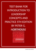 TEST BANK FOR Introduction to Leadership Concepts and Practice 5th Edition by Peter G&period; Northouse Chapter 1-14